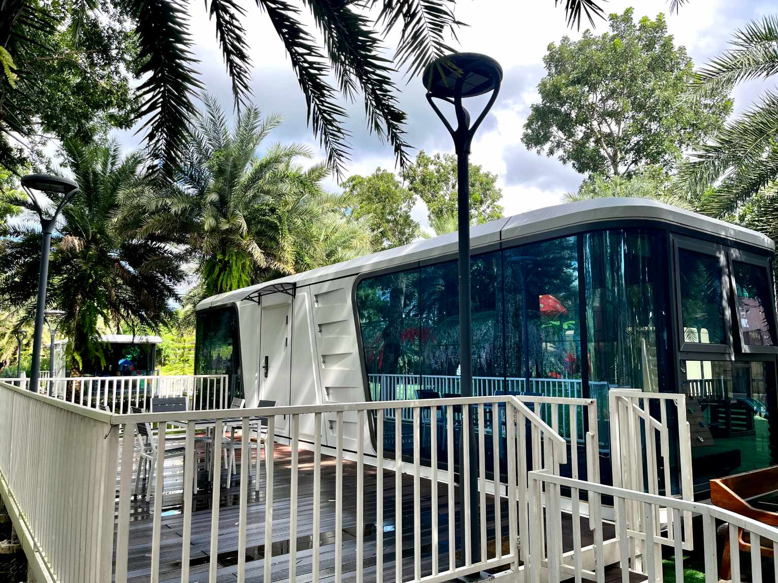 Capsule house accommodation at Rancho Blanco